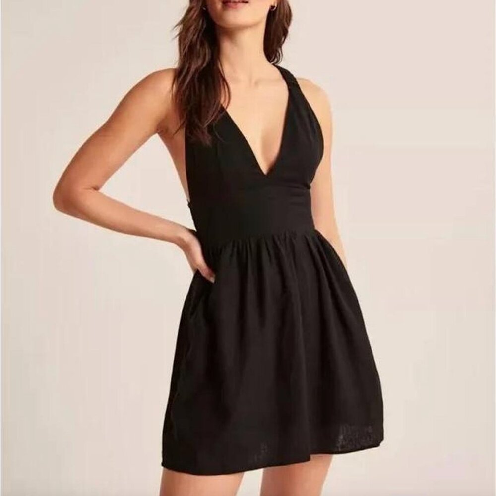 Abercrombie & Fitch Women's Scrunchie Strap Skort Light Black S